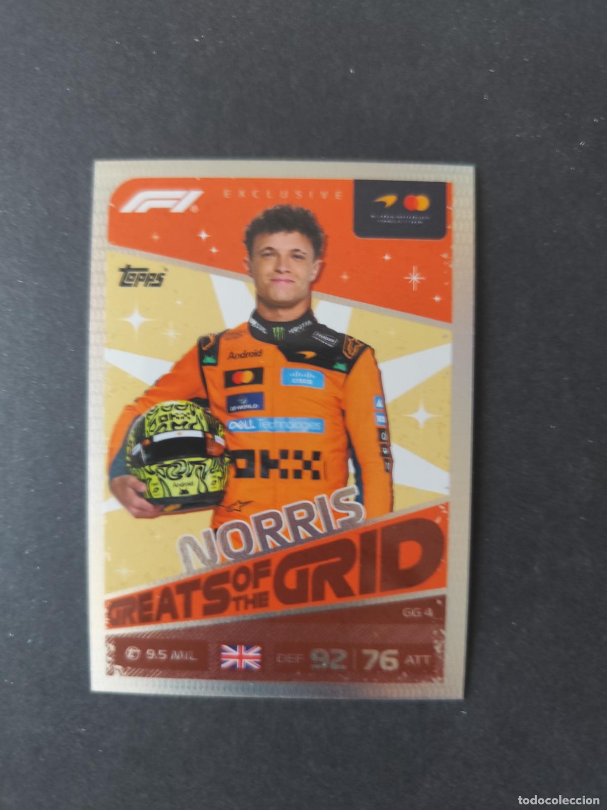 Coleccionismo deportivo: GG 4 LANDO NORRIS MCLAREN GREATS OF THE GRID F&Oacute;RMULA 1 F1 TURBO ATTAX 2026 TOPPS