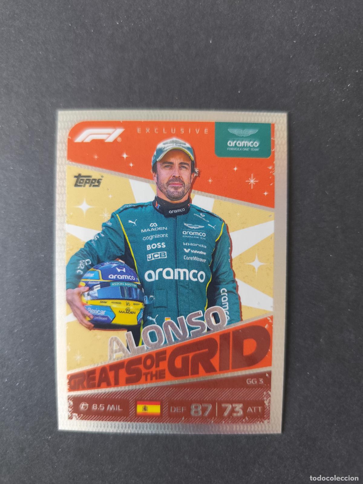 Coleccionismo deportivo: GG 3 FERNANDO ALONSO ASTON MARTIN GREATS OF THE GRID F&Oacute;RMULA 1 F1 TURBO ATTAX 2026 TOPPS