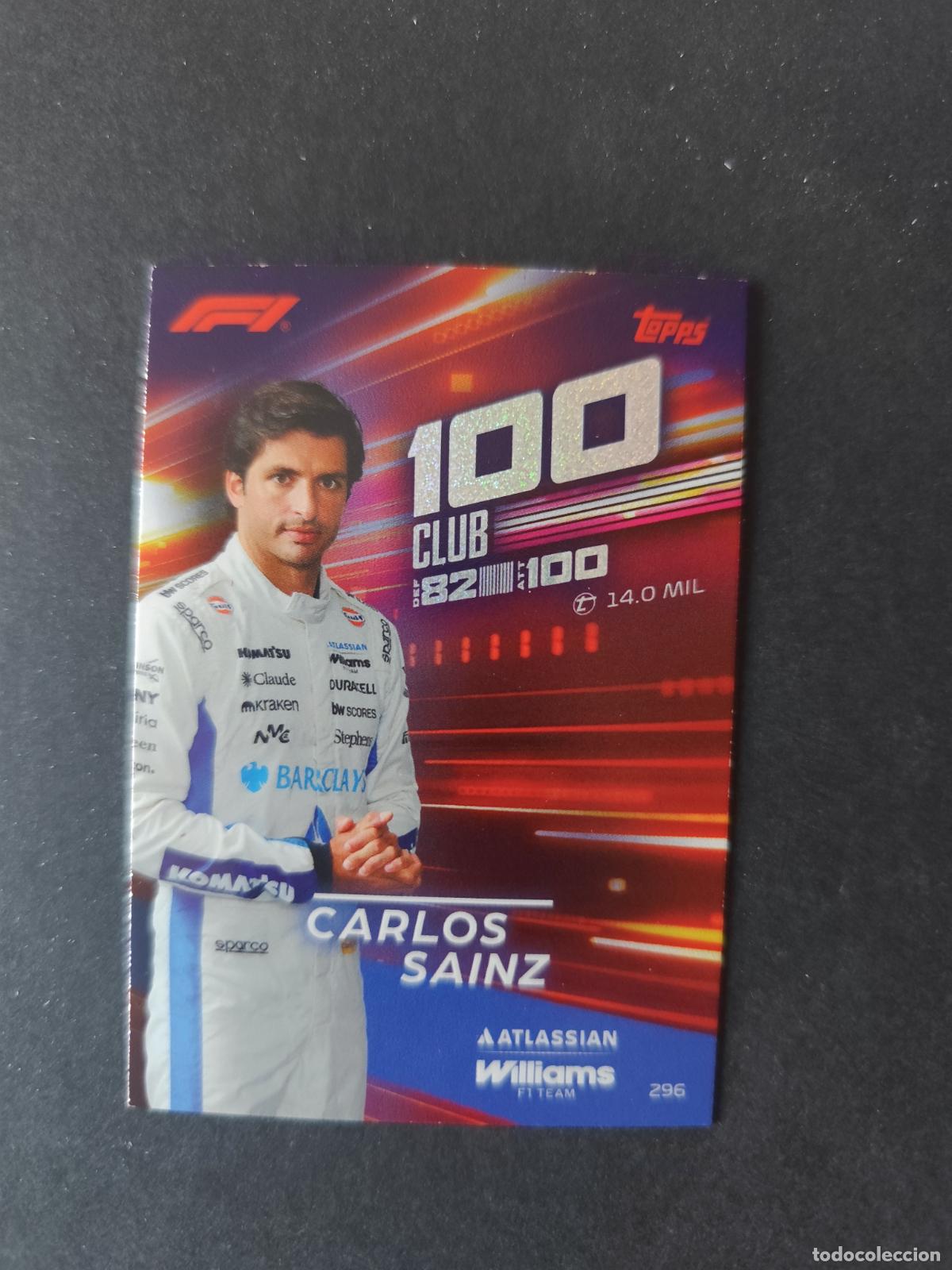 Coleccionismo deportivo: 296 CARLOS SAINZ WILLIAMS 100 CLUB F&Oacute;RMULA 1 F1 TURBO ATTAX 2026 TOPPS