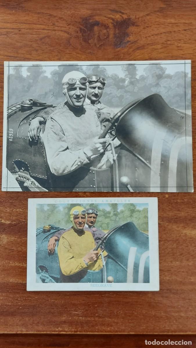 Coleccionismo deportivo: MAJOR SIN HENRY SEGRAVE SEEGRAVE CROMO COLECCIONES AMATLLER Y FOTOGRAF&Iacute;A ORIGINAL DEL CROMO TRATADA