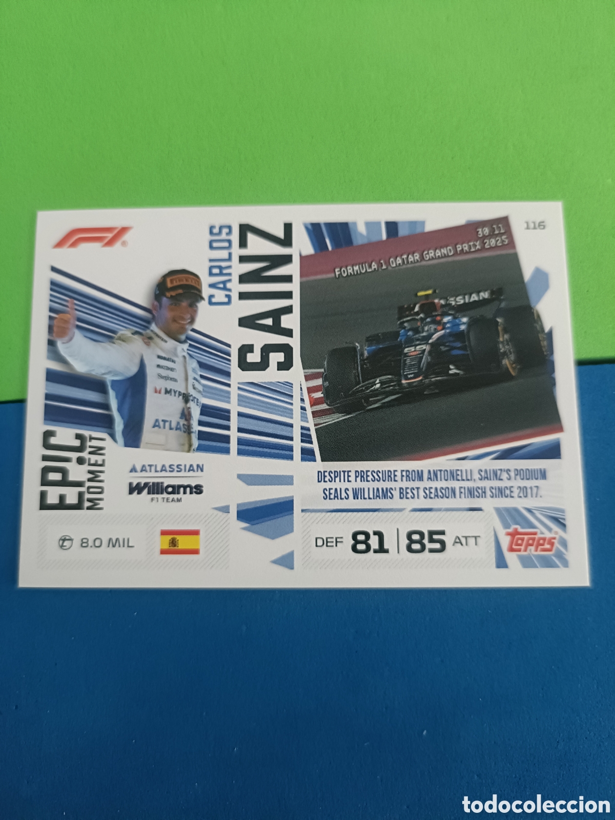 Coleccionismo deportivo: Topps Turbo Attax F&oacute;rmula uno F1 2026 - Epic Moment 116 Carlos Sainz