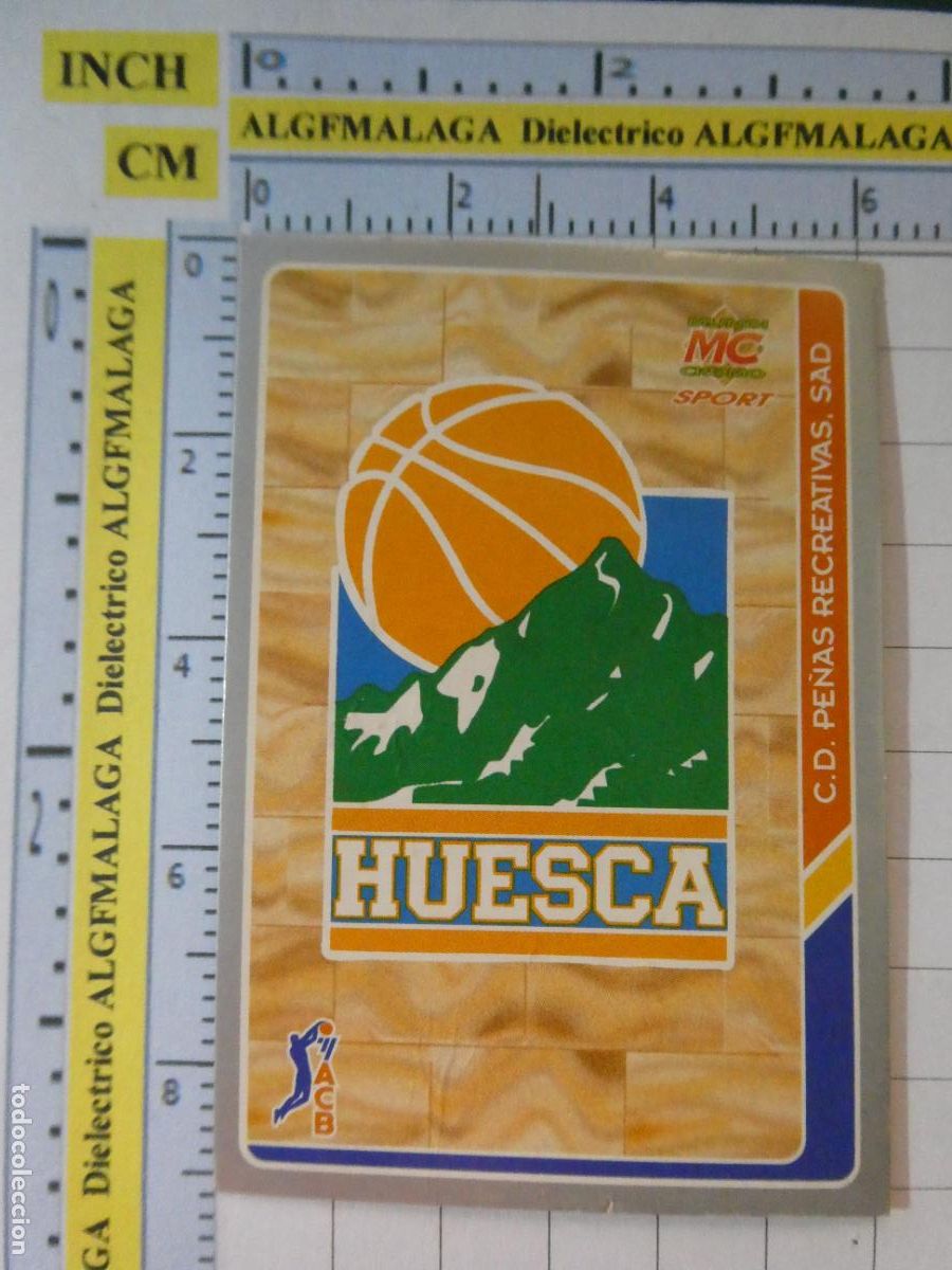 Coleccionismo deportivo: CROMO TARJETA DE BALONCESTO. 181 ESCUDO PE&Ntilde;AS RECREATIVAS HUESCA ACB95 ACB 95 1995. MUNDI CROMO.