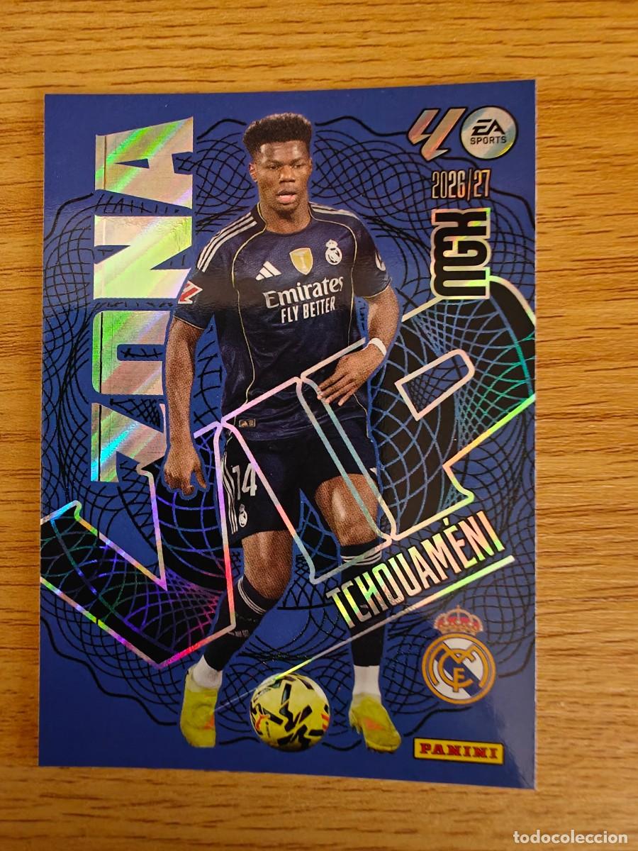 Coleccionismo deportivo: Tchouam&eacute;ni 405 Zona Vip Panini Megacracks 26 27 Real Madrid 2026 2027