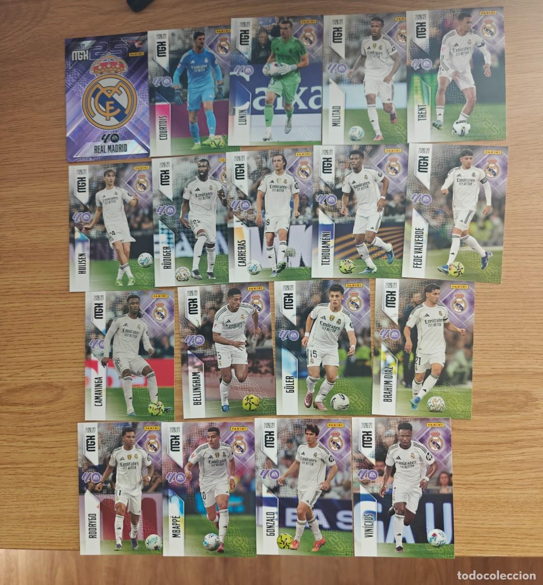 Coleccionismo deportivo: Lote 18 Cromos Megacracks 26 27 Real Madrid Completo 2026 2027