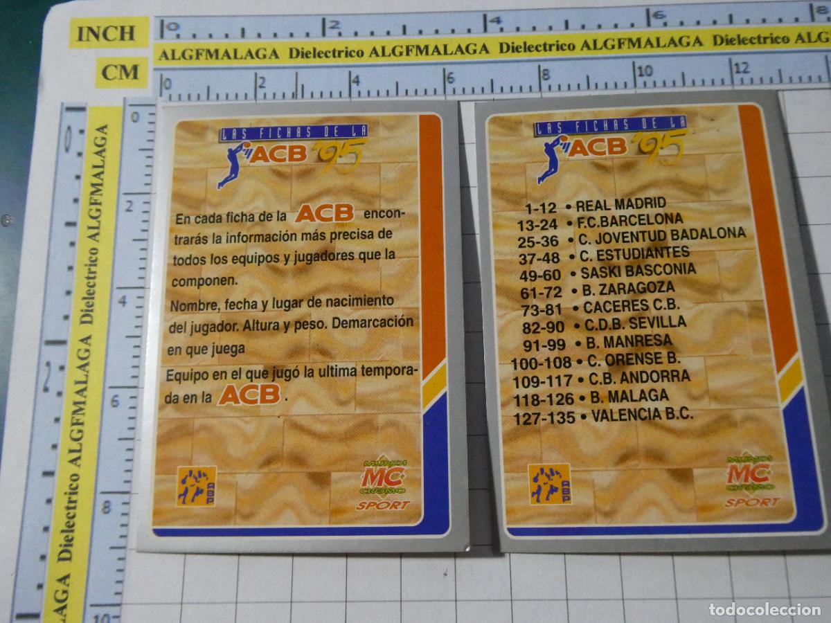 Coleccionismo deportivo: CROMO TARJETA DE BALONCESTO. 199 Y 200 ACB95 ACB 95 1995. MUNDI CROMO.