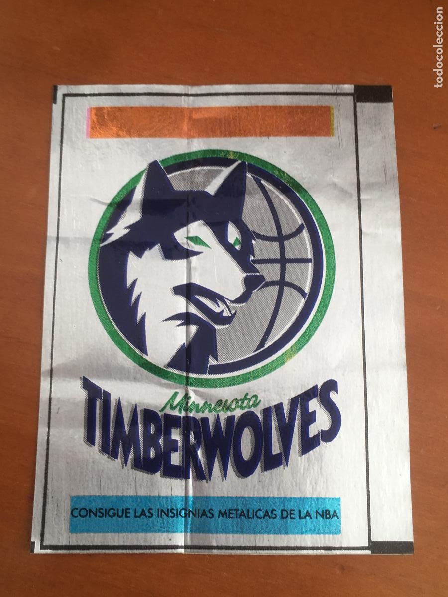 Coleccionismo deportivo: chicle insignias metalicas NBA minnessotta timberwolves cromo original nunca pegado