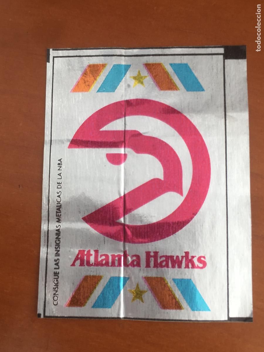 Coleccionismo deportivo: chicle insignias metalicas NBA atlanta hawks cromo original nunca pegado