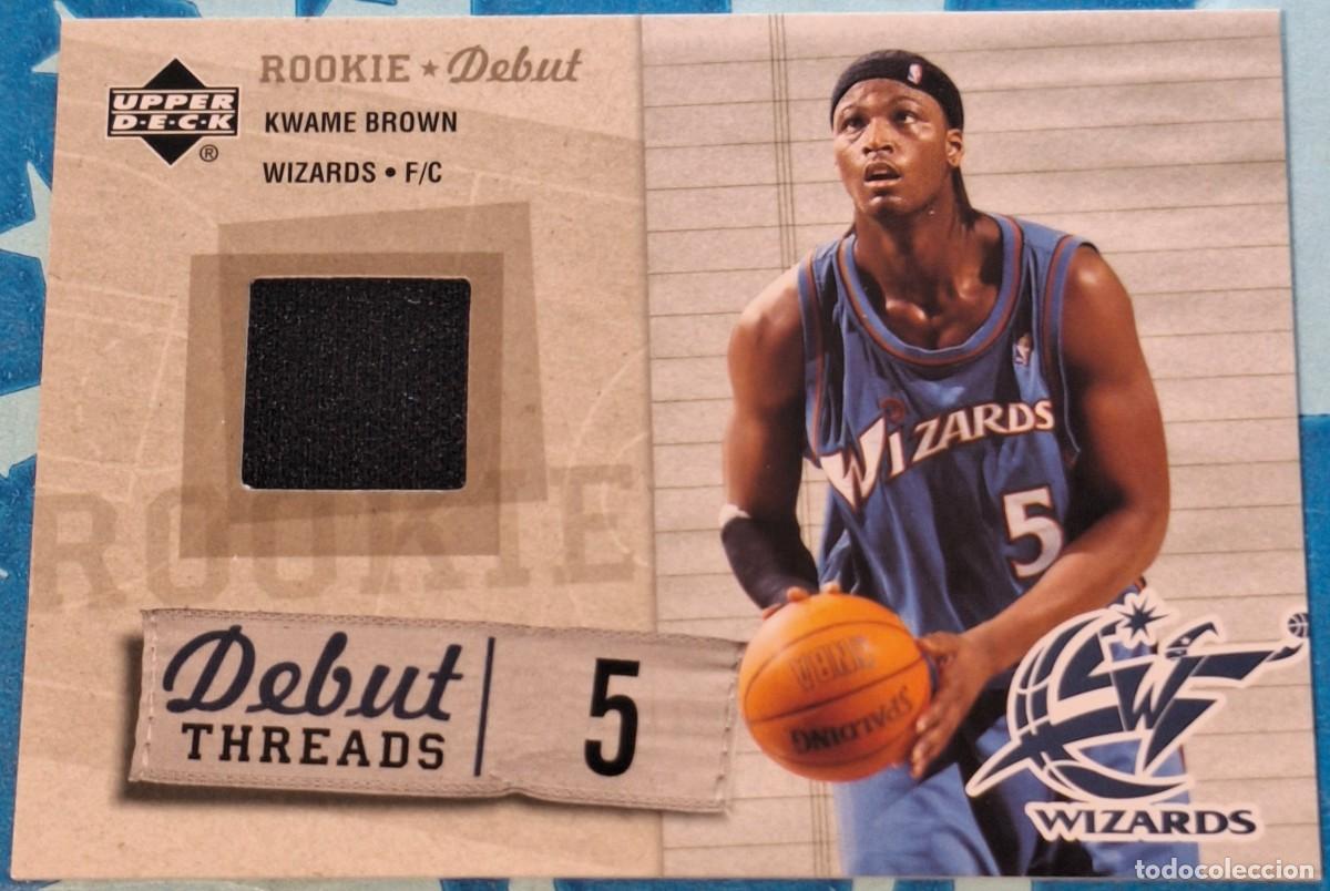 Coleccionismo deportivo: Kwame Brown Washington Wizards Upper Deck 2005 Rookie RC Debut Threads