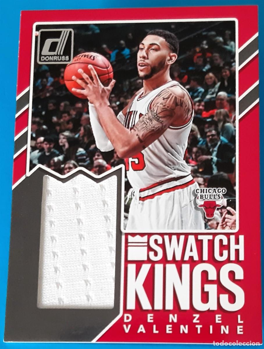 Coleccionismo deportivo: Denzel Valentine Chicago Bulls Panini Donruss 2017-18 Swatch Kings