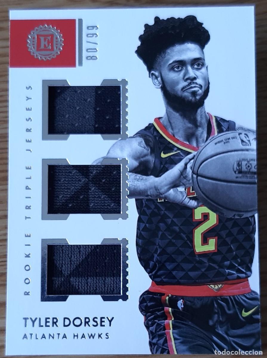 Coleccionismo deportivo: Tyler Dorsey Atlanta Hawks Panini Encased 2017-18 Rookie Triple Jerseys 80/99