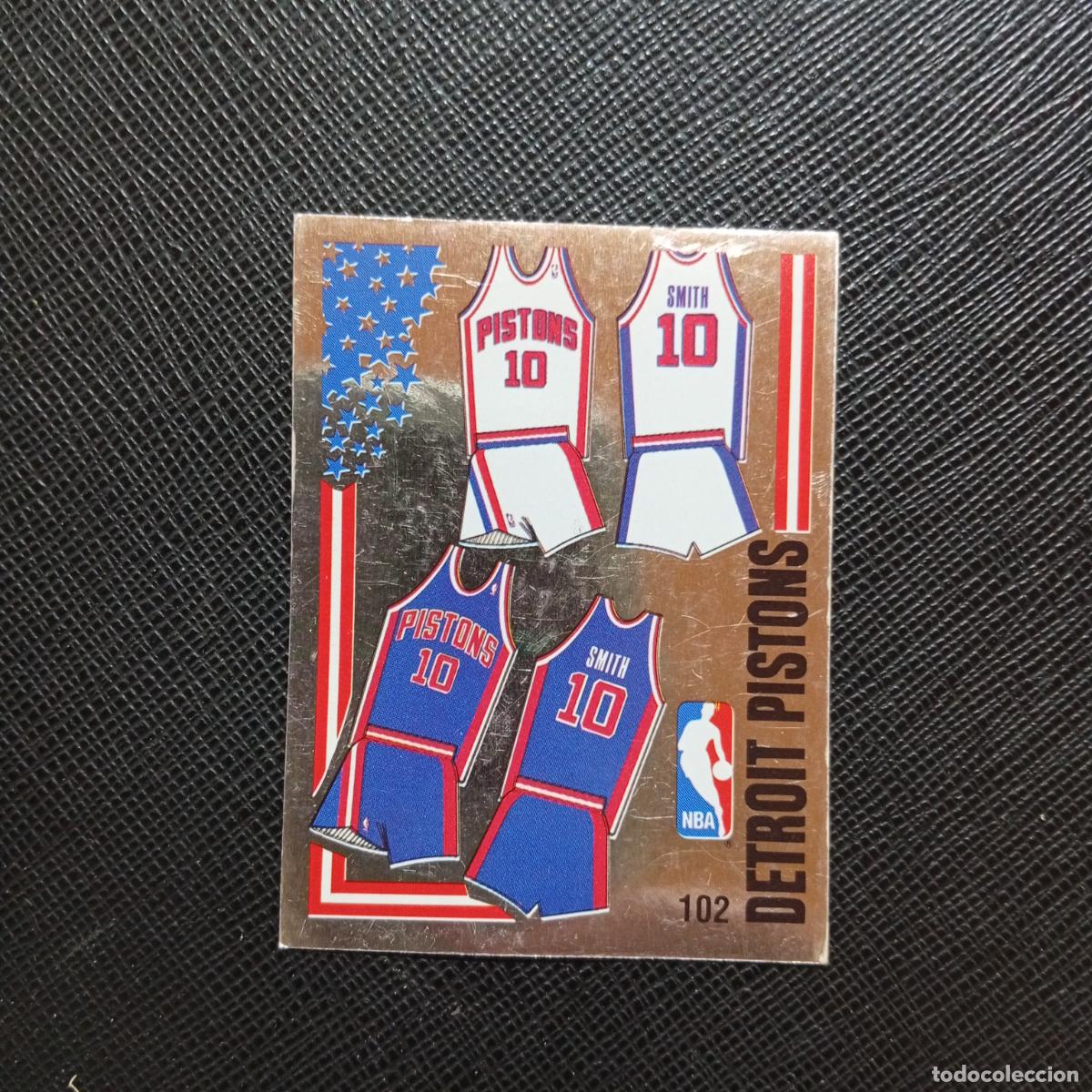 Coleccionismo deportivo: 102 EQUIPACION PISTONS PANINI 1989 BASKET NBA 89 CROMO BALONCESTO - SIN PEGAR - A28 PG55
