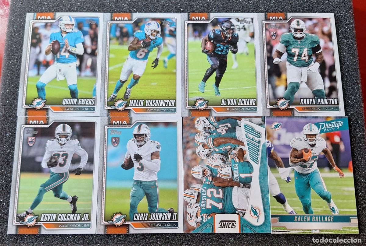 Coleccionismo deportivo: Miami Dolphins Lote 8 cards Football Topps Panini Achane Ewers