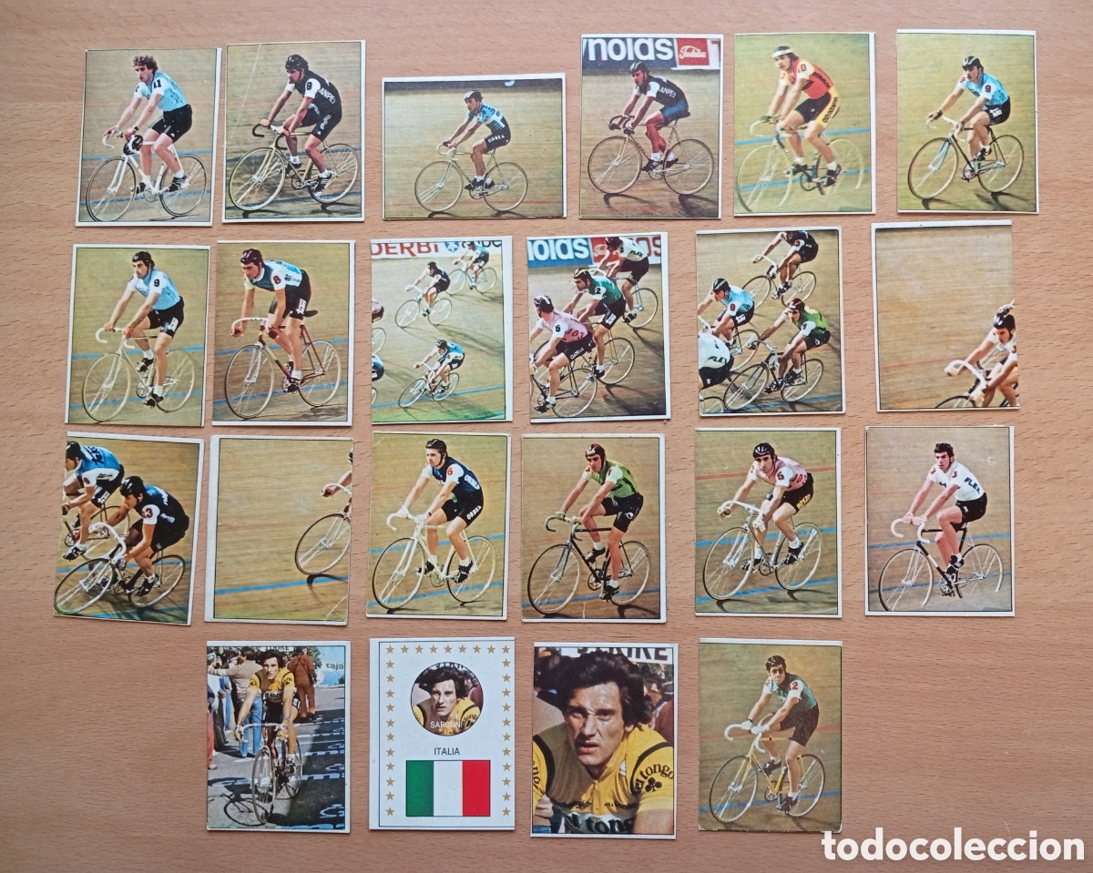 Coleccionismo deportivo: Vuelta ciclista. Ases internacionales del pedal. Hueso. Merchante. 1983