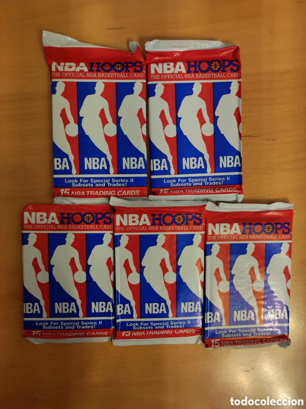 Coleccionismo deportivo: 5 sobres sin abrir Hoops NBA 1990