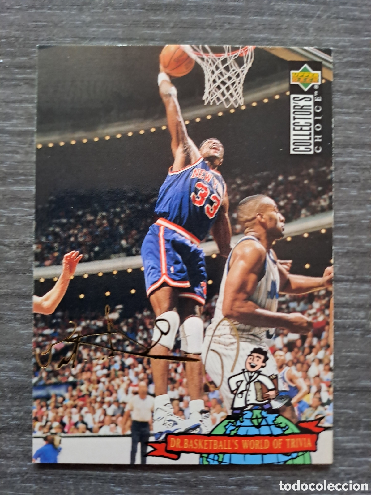 Coleccionismo deportivo: PATRICK EWING #405 &ndash; GOLD SIGNATURE &ndash; UPPER DECK 94-95 Cromo original de Patrick Ewing con New York