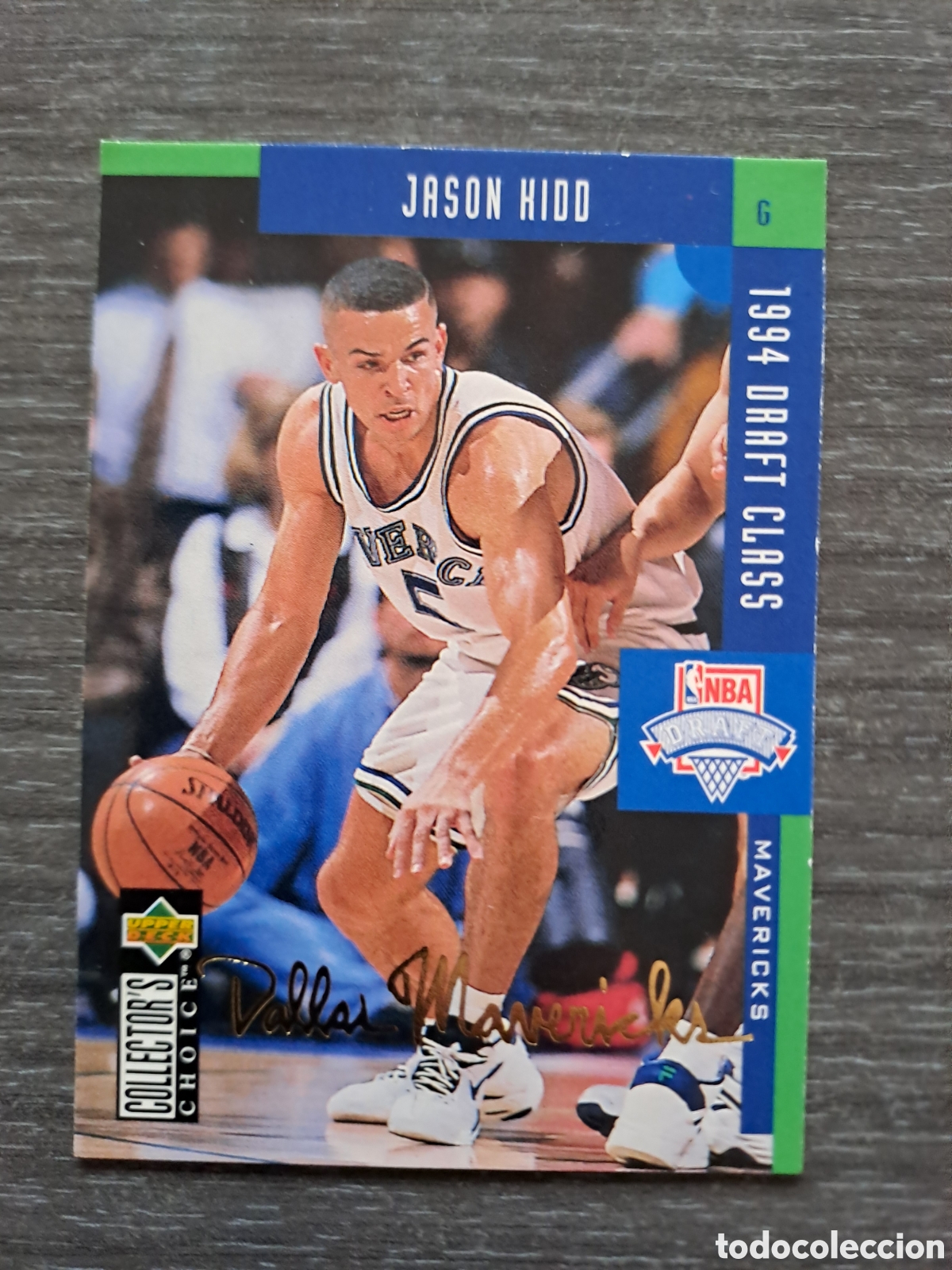 Coleccionismo deportivo: JASON KIDD #408 &ndash; GOLD SIGNATURE &ndash; UPPER DECK 94-95 Cromo original de Jason Kidd con Dallas Maveric