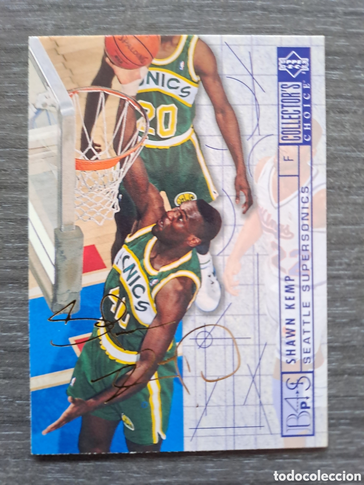 Coleccionismo deportivo: SHAWN KEMP #396 &ndash; GOLD SIGNATURE &ndash; UPPER DECK 94-95 Cromo original de Shawn Kemp con Seattle SuperS