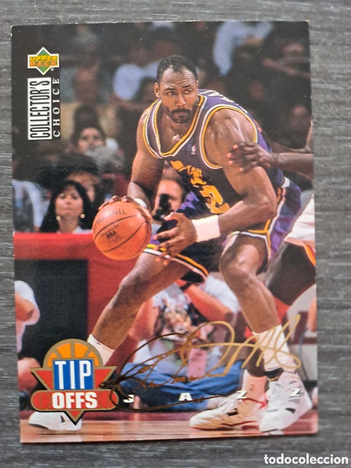 Coleccionismo deportivo: KARL MALONE #191 &ndash; GOLD SIGNATURE &ndash; UPPER DECK 94-95 Cromo original de Karl Malone con Utah Jazz, p