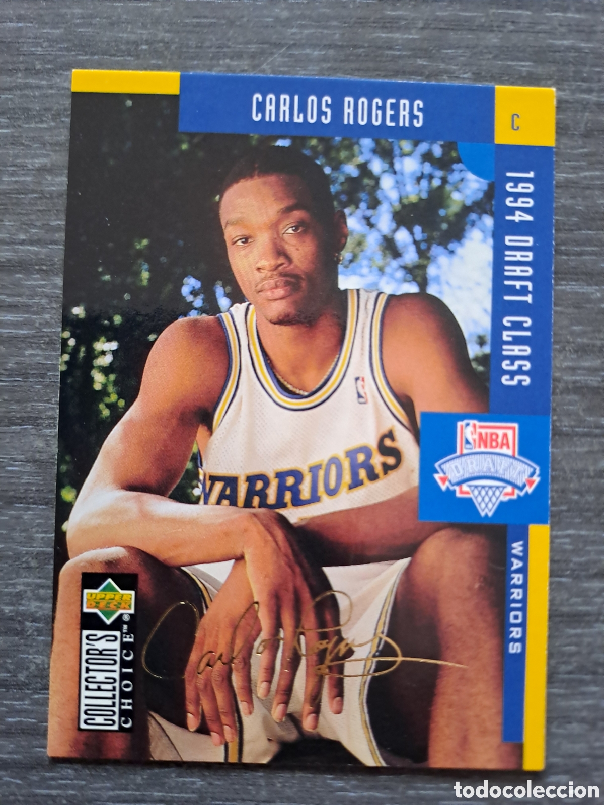 Coleccionismo deportivo: CARLOS ROGERS #416 &ndash; GOLD SIGNATURE &ndash; UPPER DECK 94-95 Cromo original de Carlos Rogers con Golden S