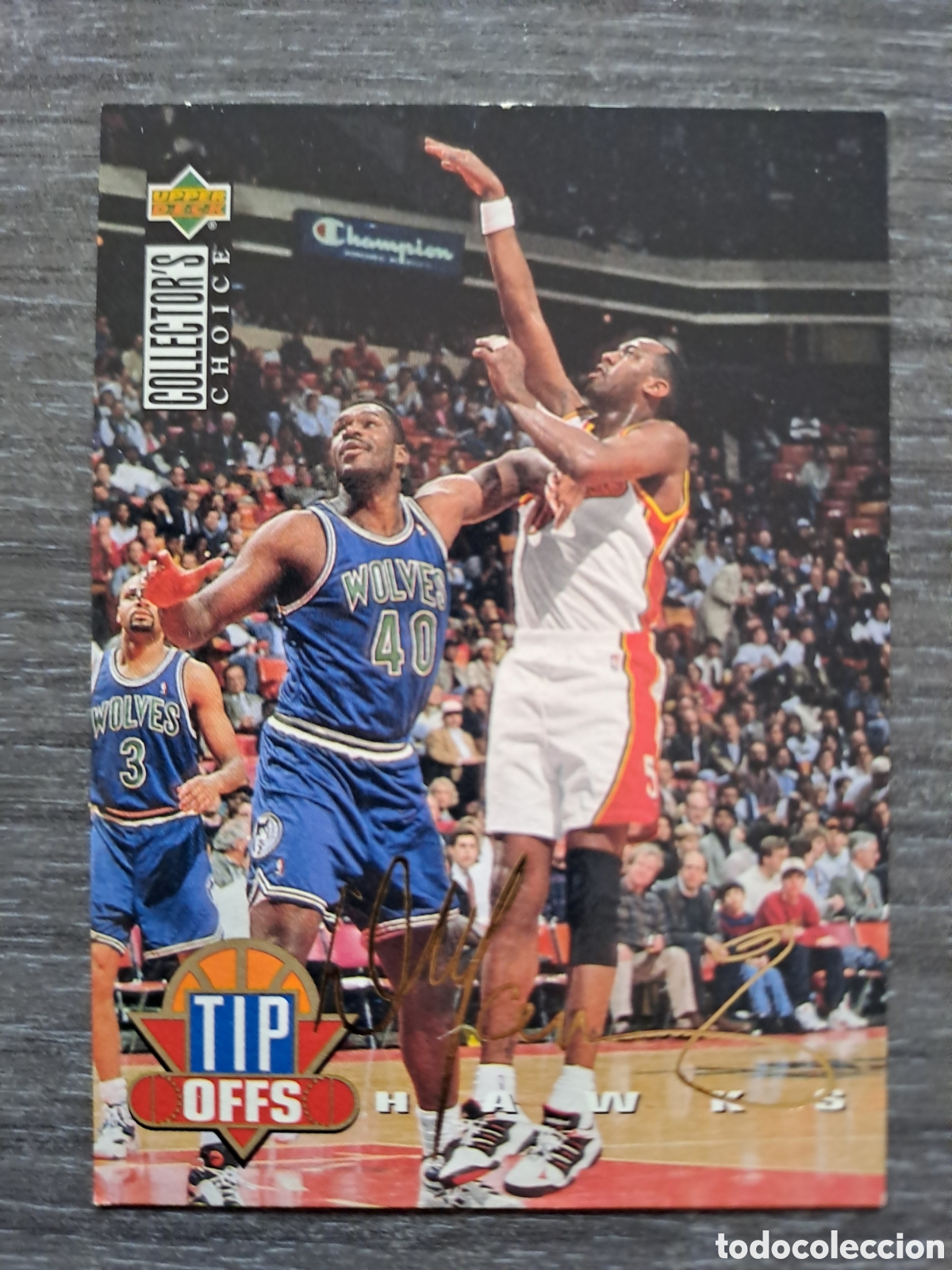 Coleccionismo deportivo: DANNY MANNING #166 &ndash; GOLD SIGNATURE &ndash; UPPER DECK 94-95 Cromo original de Danny Manning con Atlanta