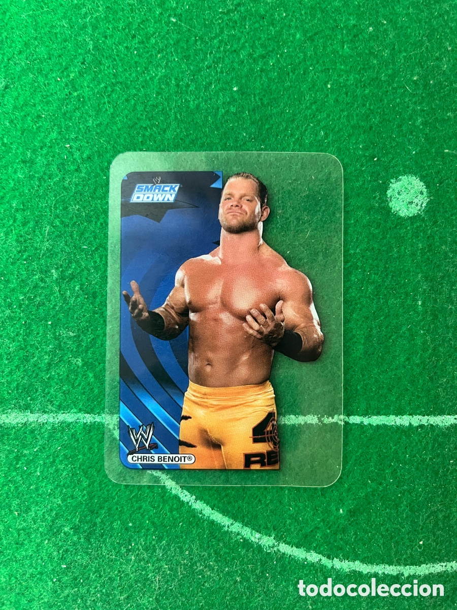 Coleccionismo deportivo: 4 CHRIS BENOIT SMACKDOWN WWE LAMINCARDS 2007 EDIBAS MUNDICROMO