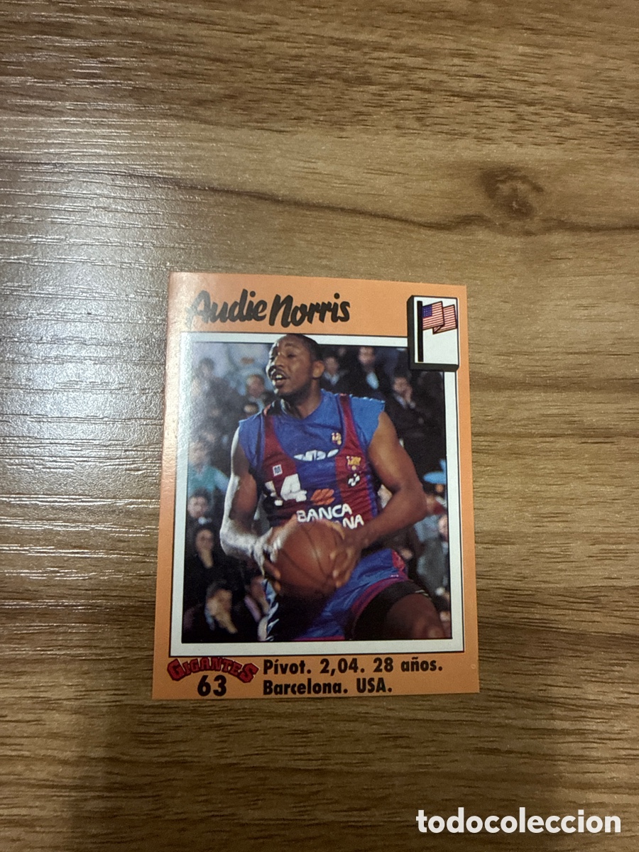 Coleccionismo deportivo: 1989 AUDIE NORRIS FC BARCELONA N&ordm; 63 GIGANTES BASKET SIN PEGAR
