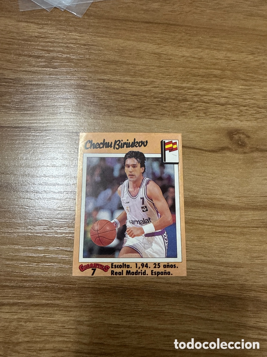 Coleccionismo deportivo: 1989 CHECHU BIRIUKOV REAL MADRID N&ordm; 7 GIGANTES BASKET SIN PEGAR