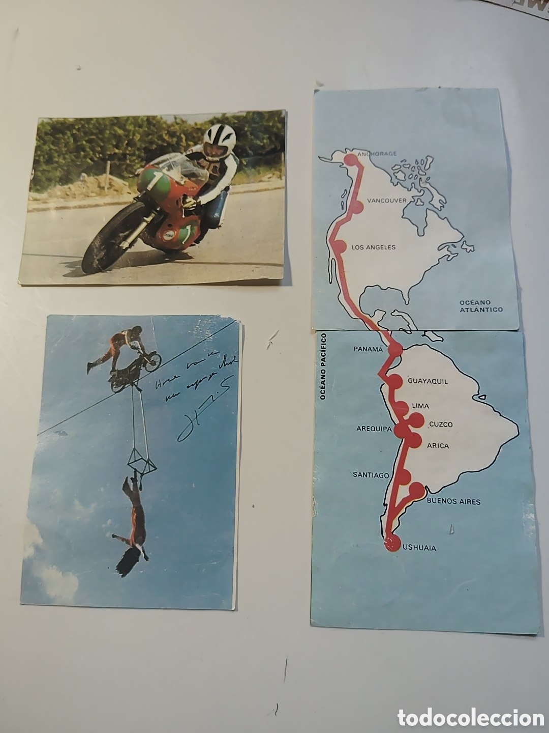 Coleccionismo deportivo: 4 cromos el mundo de las motos. Bimbo. A&ntilde;os 70. &Aacute;ngel Nieto