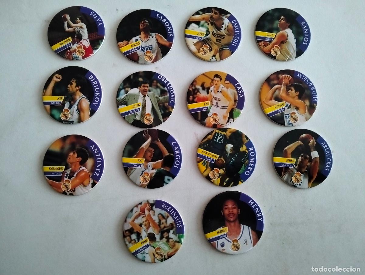 Sports collectibles: LOTE DE 14 TAZOS, JUGADORES REAL MADRID BALONCESTO, EDITA DIARIO AS