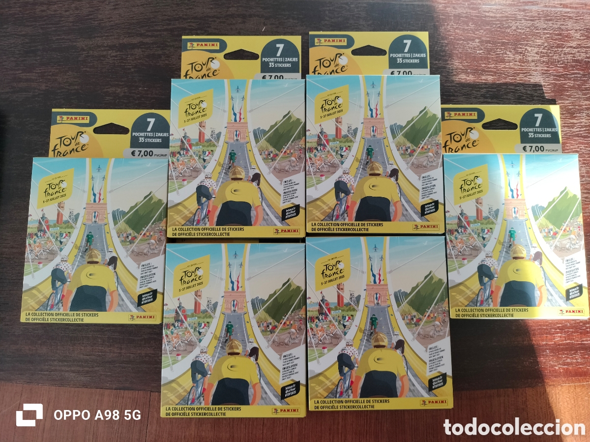 Coleccionismo deportivo: 6 cajas de 7 sobres cromos Tour de Francia 2025 Panini