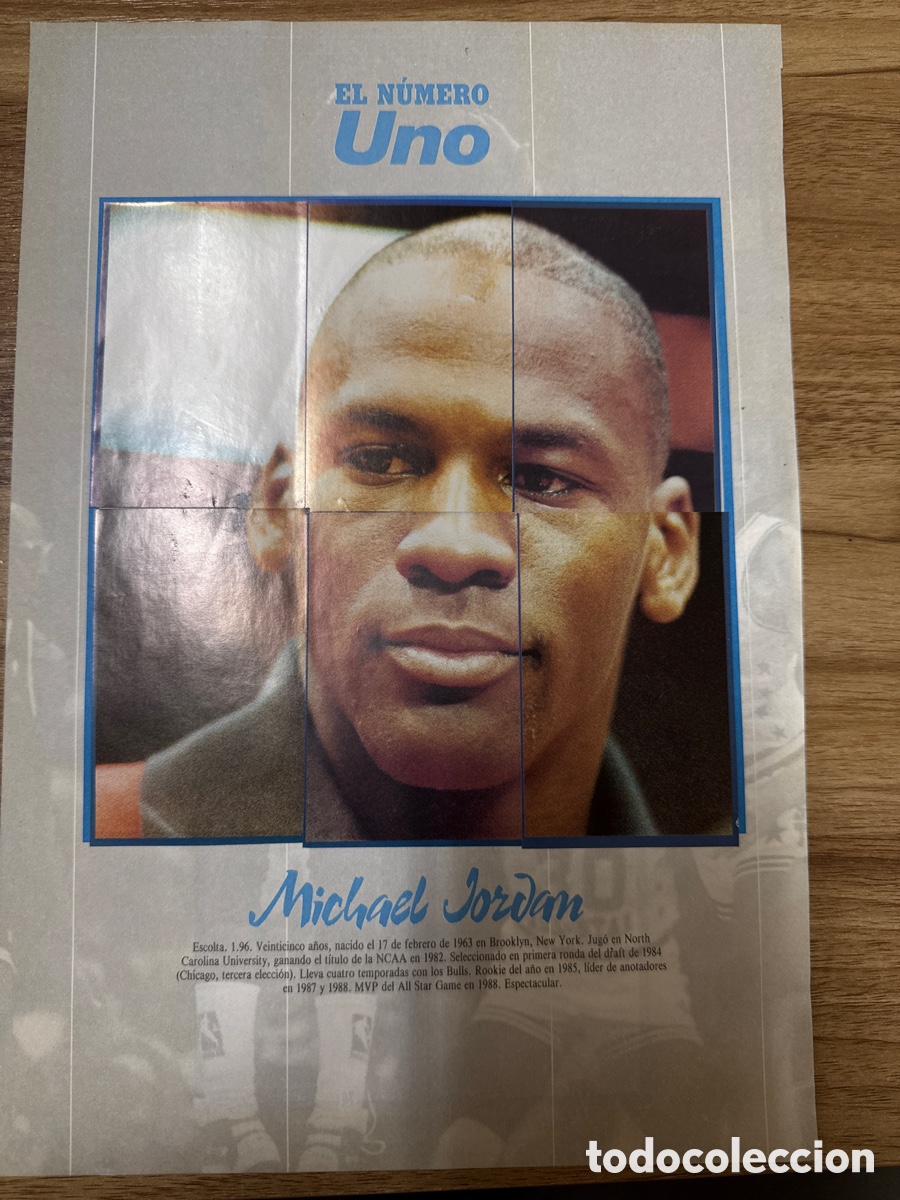 Collezionismo sportivo: 1988 Michael Jordan puzzle Basket 16 hoja completa