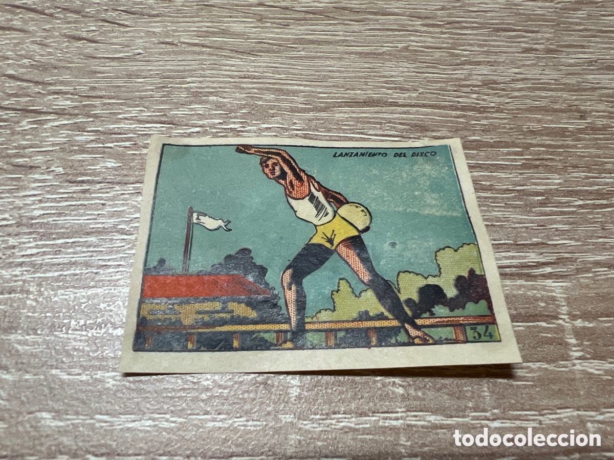 Colecionismo desportivo: 1939 LANZAMIENTO DISCO N&ordm; 34 BRUGUERA CROMOS CULTURA