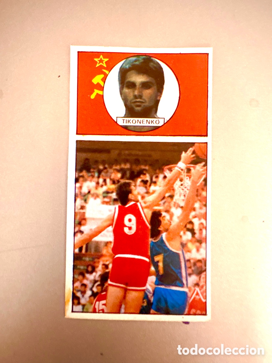 Colecionismo desportivo: Cromo Baloncesto 1985/86 Merchante N&ordm; 142 Tikonenko (Tikhonenko) - URSS (Recuperado)