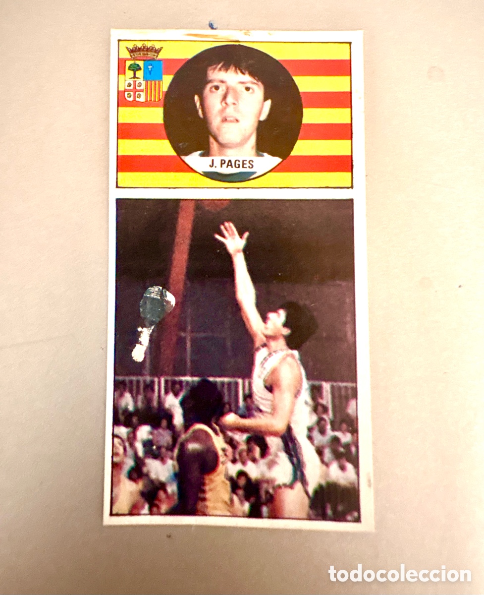 Colecionismo desportivo: Cromo J. Pag&eacute;s N&ordm; 115 - Magia Huesca - Liga Baloncesto 1986/87 J. Merchante - El de la foto