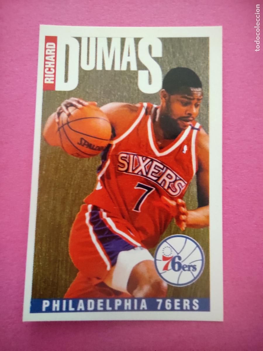 Coleccionismo deportivo: 50 - RICHARD DUMAS (PHILADELPHIA 76ERS) 96 97 - CROMO PANINI NBA BASKETBALL 1996 1997