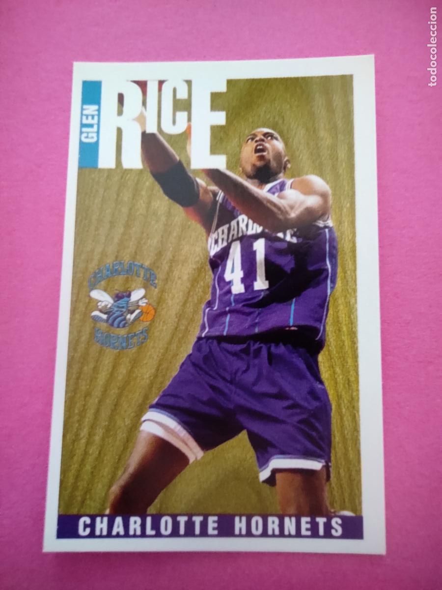 Coleccionismo deportivo: 82 - GLEN RICE (CHARLOTTE HORNETS) 96 97 - CROMO PANINI NBA BASKETBALL 1996 1997
