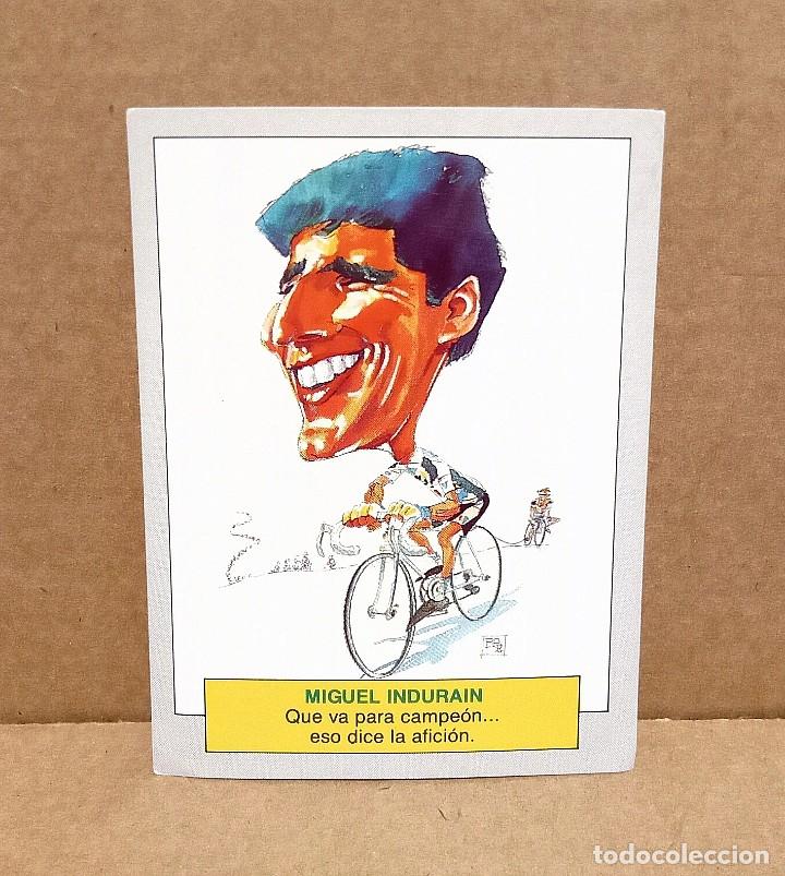 Coleccionismo deportivo: CROMO CARD PEGATINA STICKER KARIKATAS Y CHISTORRETAS 1990 MIGUEL INDURAIN #35 EDICIONES ESTE ESPA&Ntilde;A