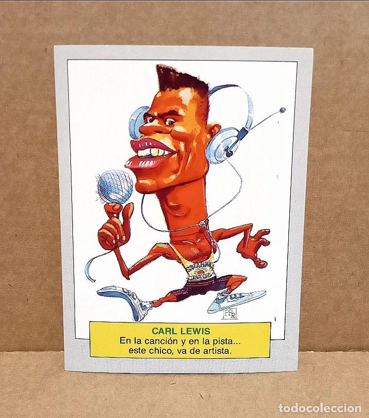 Coleccionismo deportivo: CROMO CARD PEGATINA STICKER KARIKATAS Y CHISTORRETAS 1990 CARL LEWIS #38 EDICIONES ESTE ESPA&Ntilde;A