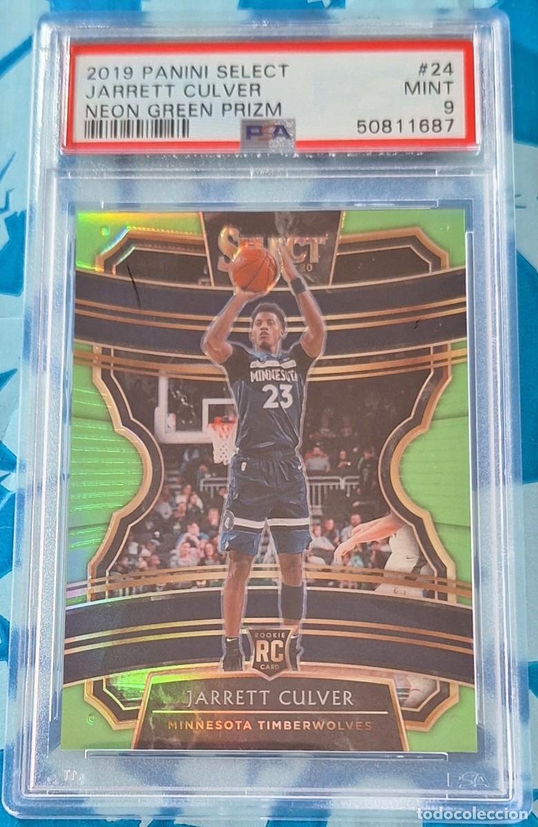 Coleccionismo deportivo: Jarrett Culver Minnesota Timberwolves Panini Select #24 Neon Green Prizm PSA 9 27/75