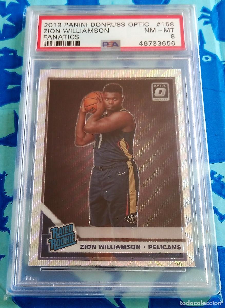 Coleccionismo deportivo: Zion Williamson New Orleans Pelicans Panini Donruss Optic 2019 Fanatics Rookie PSA 8 #158