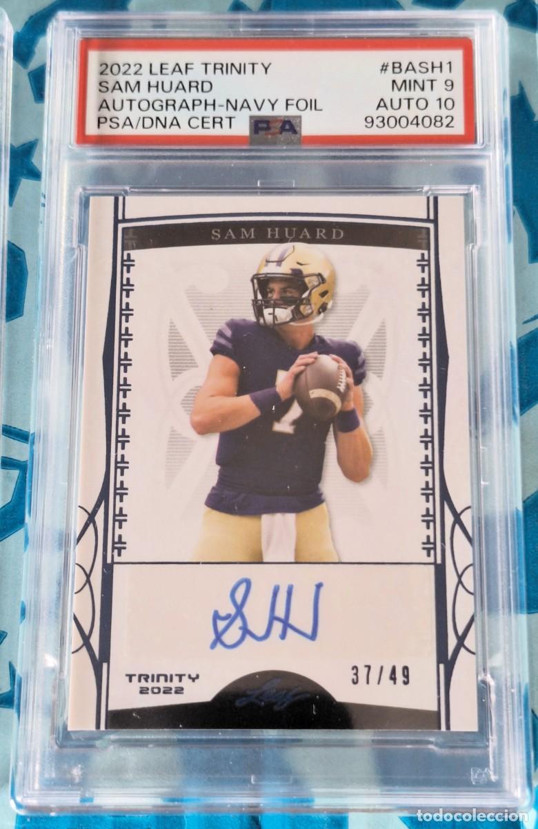 Coleccionismo deportivo: Sam Huard Leaf Trinity 2022 Navy Foil PSA 9 Auto 10 #BA-SH1