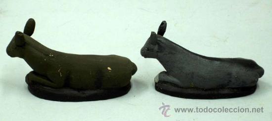 Figuras de Bel&eacute;n: Dos mulas mula Bel&eacute;n barro - Foto 2