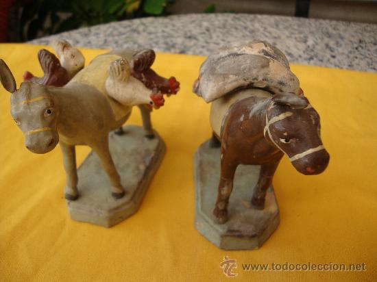 Figuras de Bel&eacute;n: FIGURAS DE BELEN, PAREJA DE BURROS