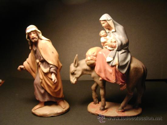 figuras de belén. huida a egipto. barro. altura - Comprar Figuras de