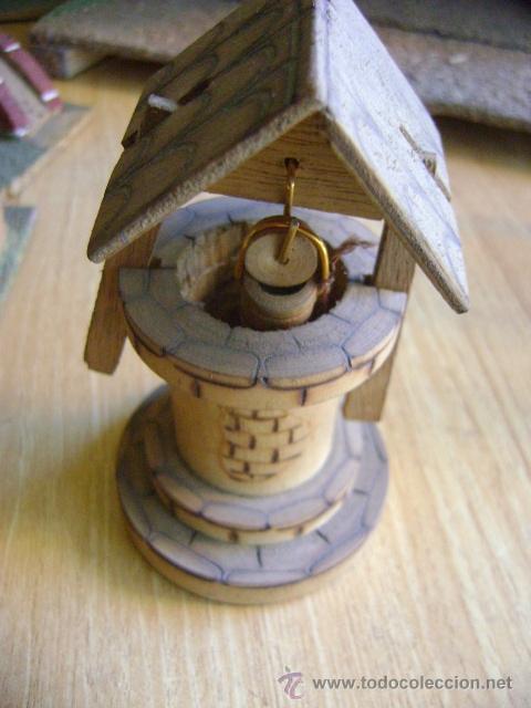 Figuras de Bel&eacute;n: Escenario para bel&eacute;n con edificios, pesebre, pozo, castillo, &aacute;rboles - Foto 5