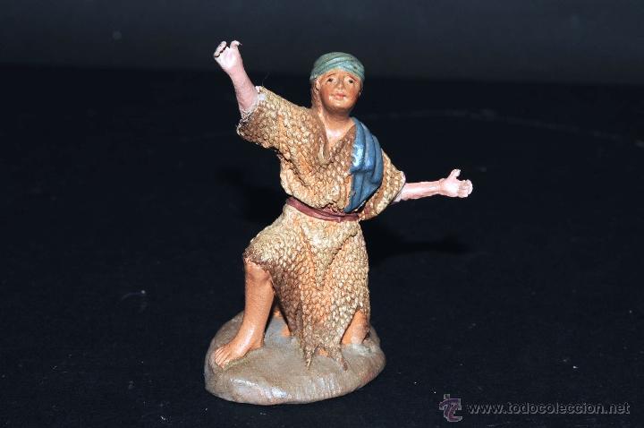 Figurines pour Cr&egrave;ches de No&euml;l: FIGURA DE BELEN O PESEBRE EN TERRACOTA, PASTOR ADORANDO