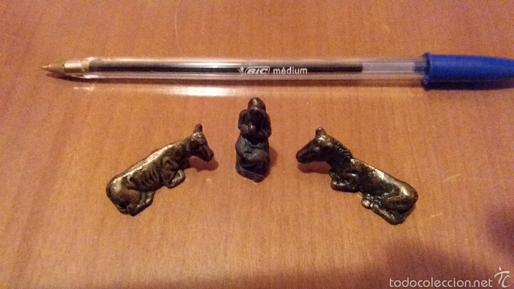Figuras de Bel&eacute;n: 3 FIGURITAS DE BEL&Eacute;N EN BRONCE - Foto 1