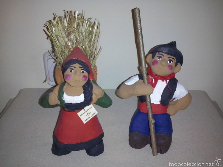 Figuren f&uuml;r Weihnachtskrippen: Figuras de belen. Pastores t&iacute;picos de cantabria. Terracota