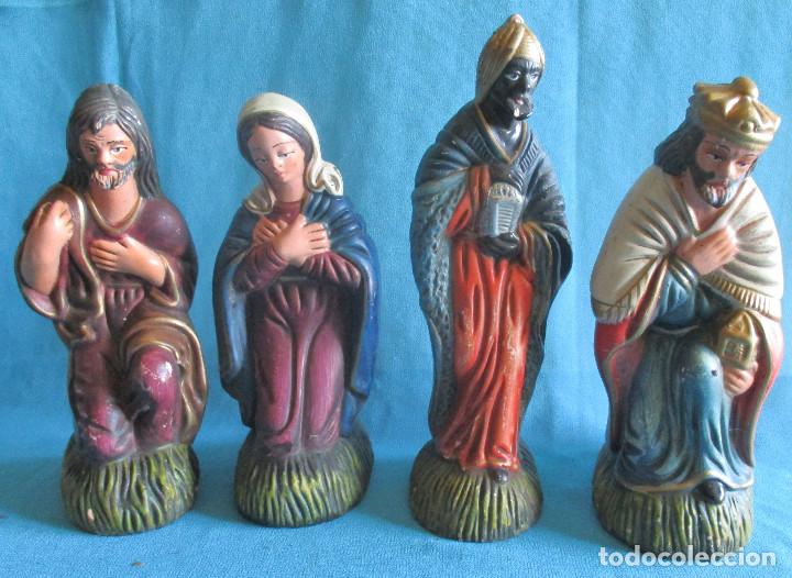 Figuras de Bel&eacute;n: CUATRO FIGURAS DE BELEN DE BARRO, - Foto 1
