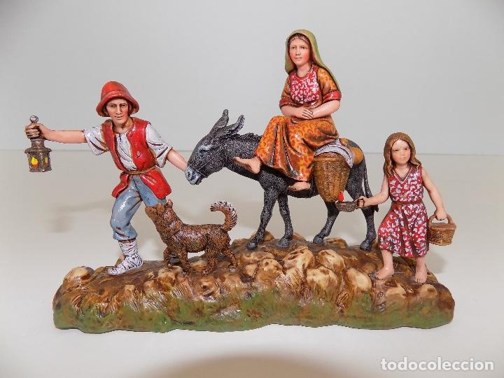 Figuras de Bel&eacute;n: Huida a Belen. Marca Landi Italia. Original a&ntilde;os 1980/90. Nuevo!